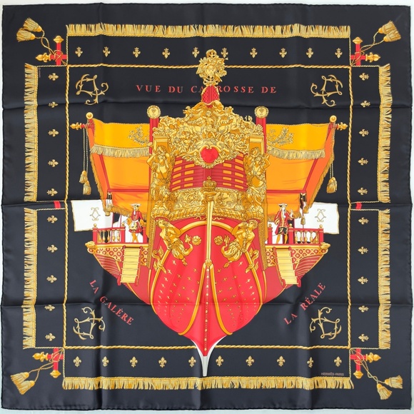 NWT Hermes Scarf "Vue du Carrosse de la Galère -La Réale" 3 - Picture 1 of 10